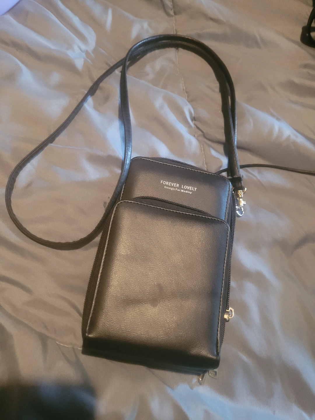 Forever Lovely Black Crossbody Wallet