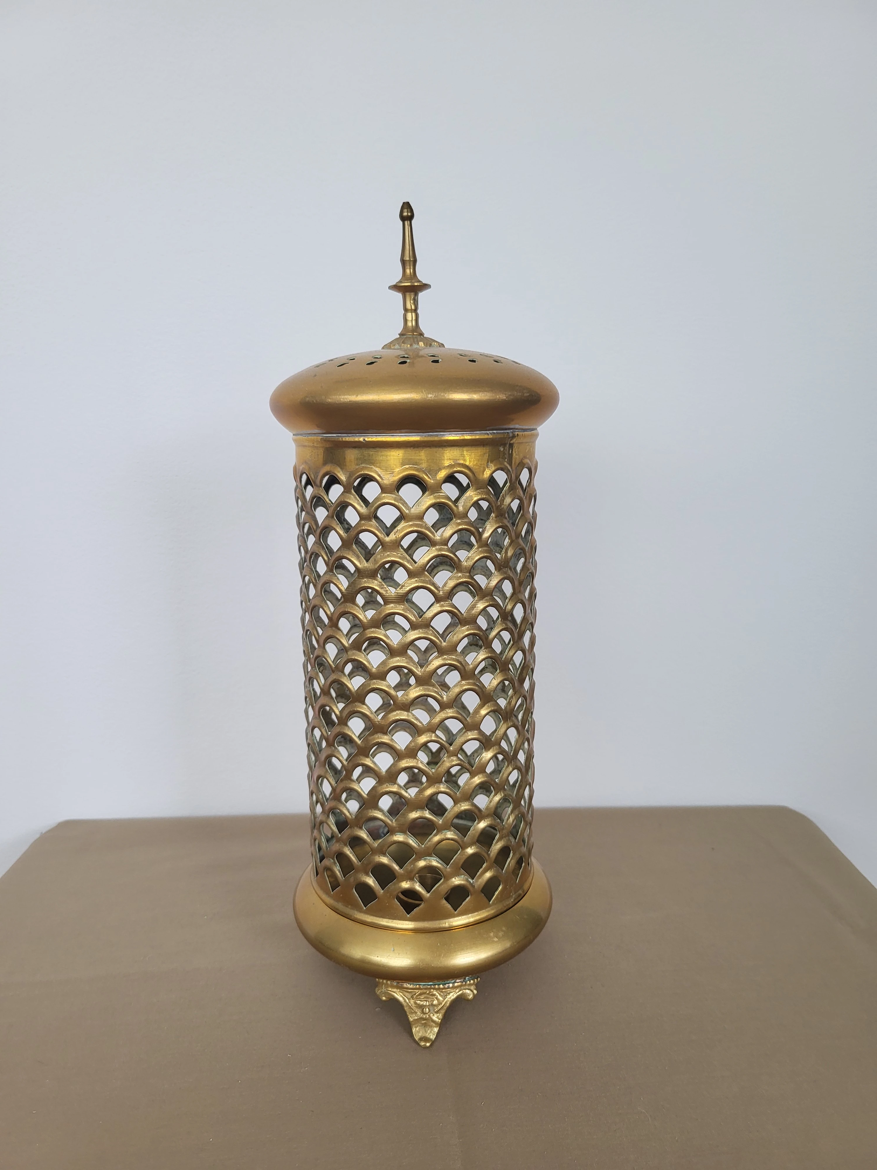 Vintage style brass candle lantern