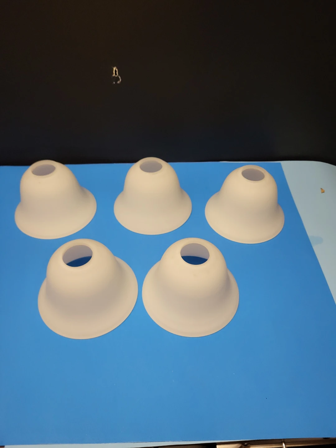 White Bell Shaped Lamp Glass Shades (Set of 5)