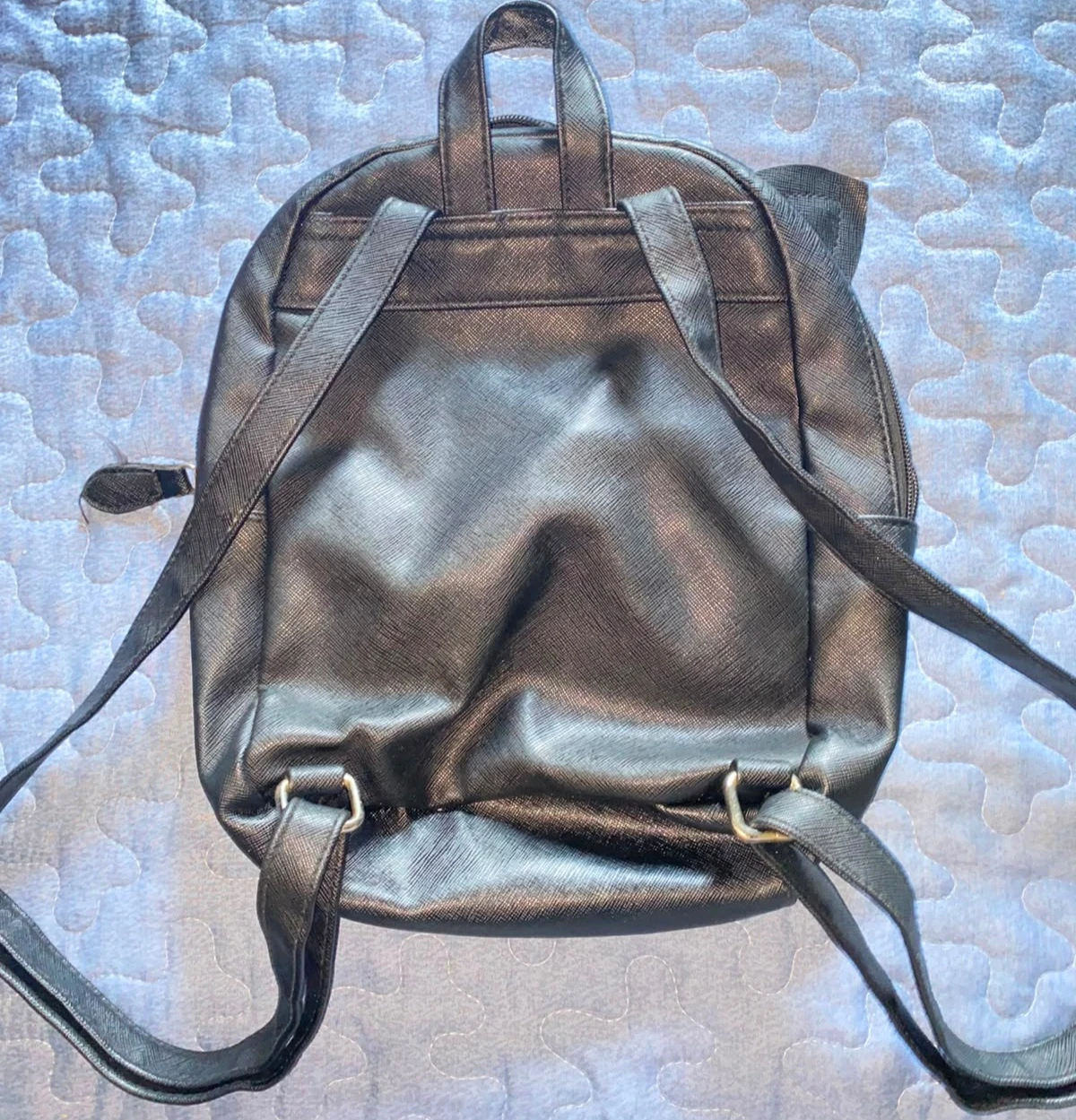 Black Cat Faux Leather Mini Backpack - photo 2
