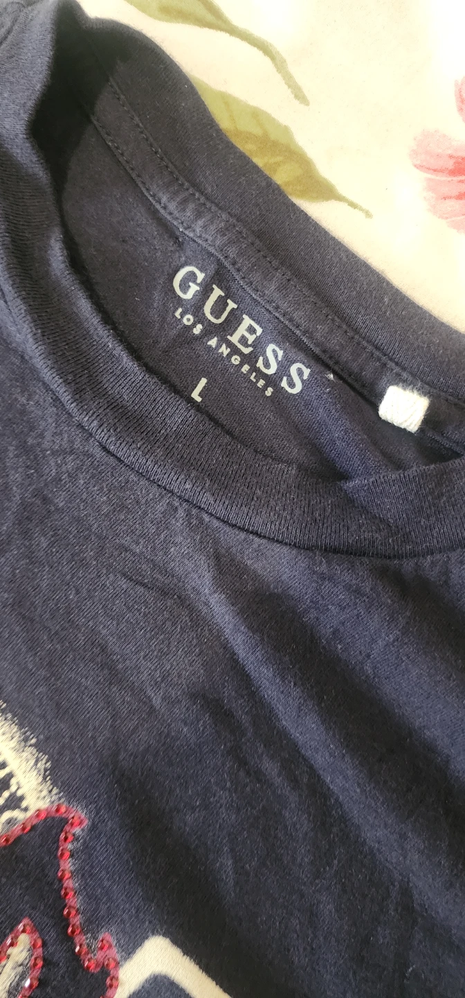 Guess Men's T-Shirt - Navy Blue, Size L - photo 5