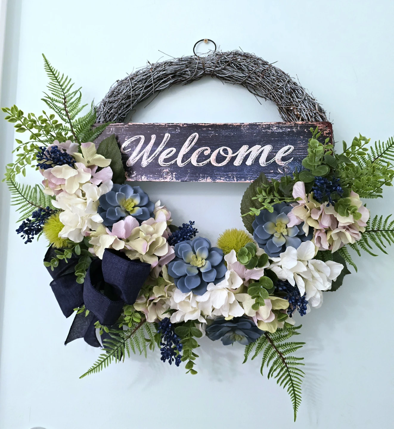 Welcome Wreath with Flowers