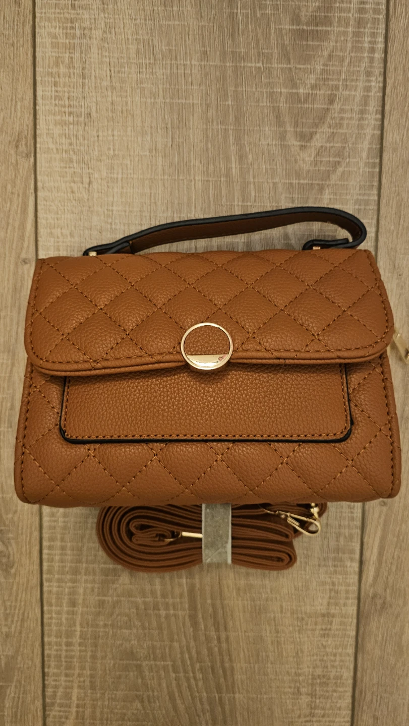 Quilted Brown Handbag with Strap - photo 3