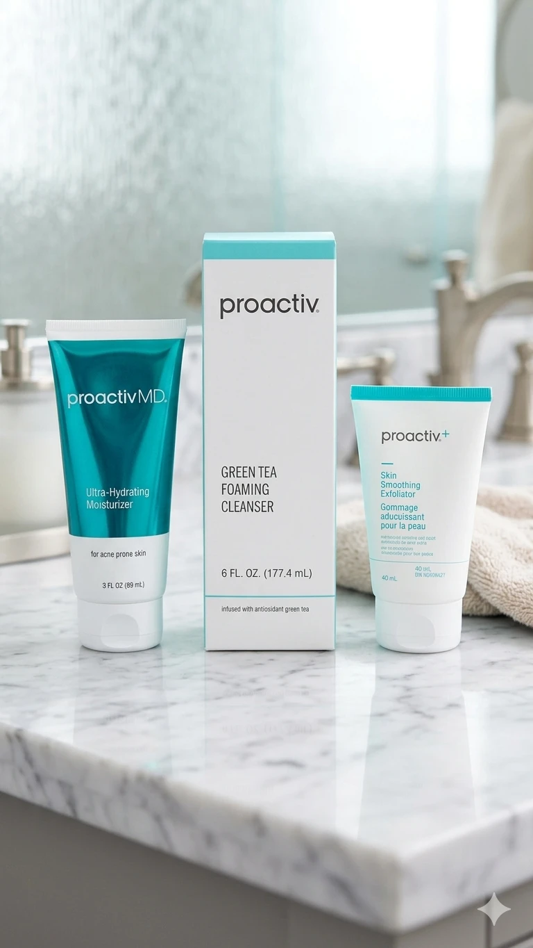 Proactive cleasner exfoliate and moisturizer