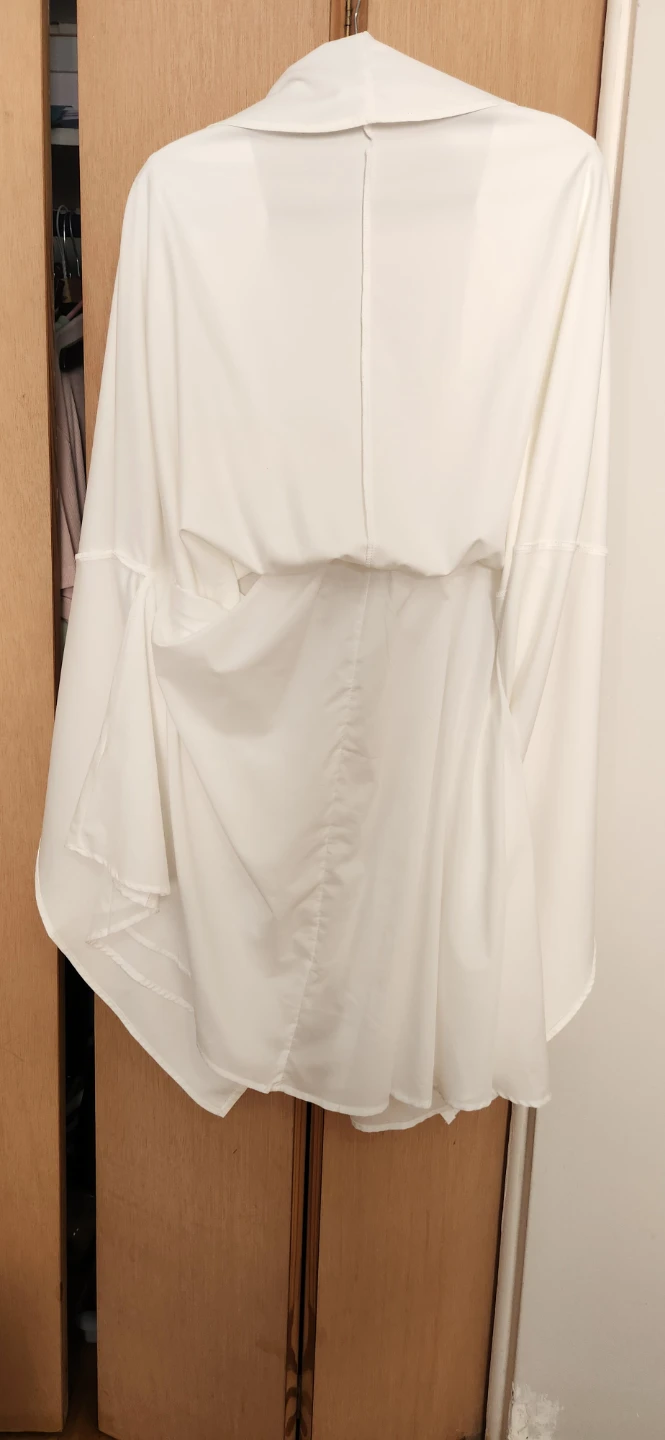 White Puff Sleeve Smocked Bodice Dress - photo 4