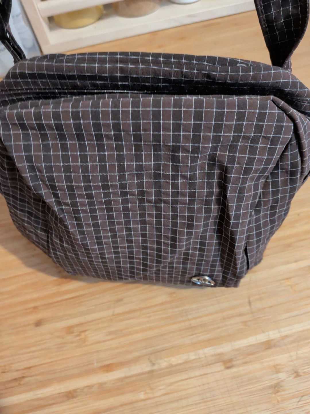 Grid Pattern Crossbody Bag with Drawstring Pouch - photo 2