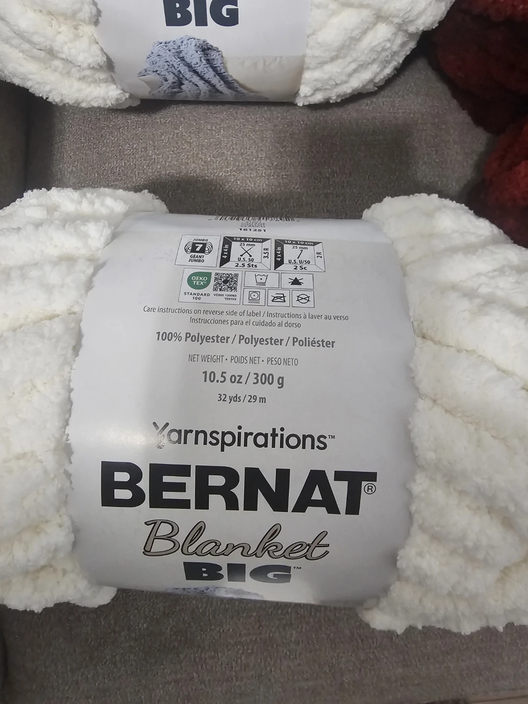 New Bernat Blanket Big Yarn - Red & White ($10 each) - photo 3