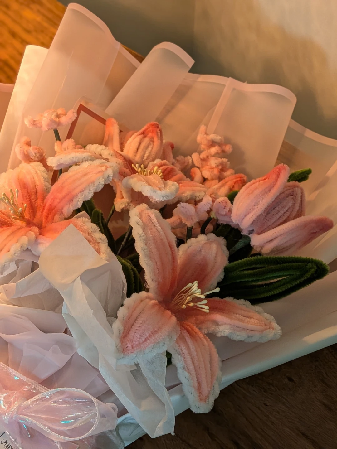 Nush blushie pink handmade beauty bouquet with pipe cleaners - photo 4