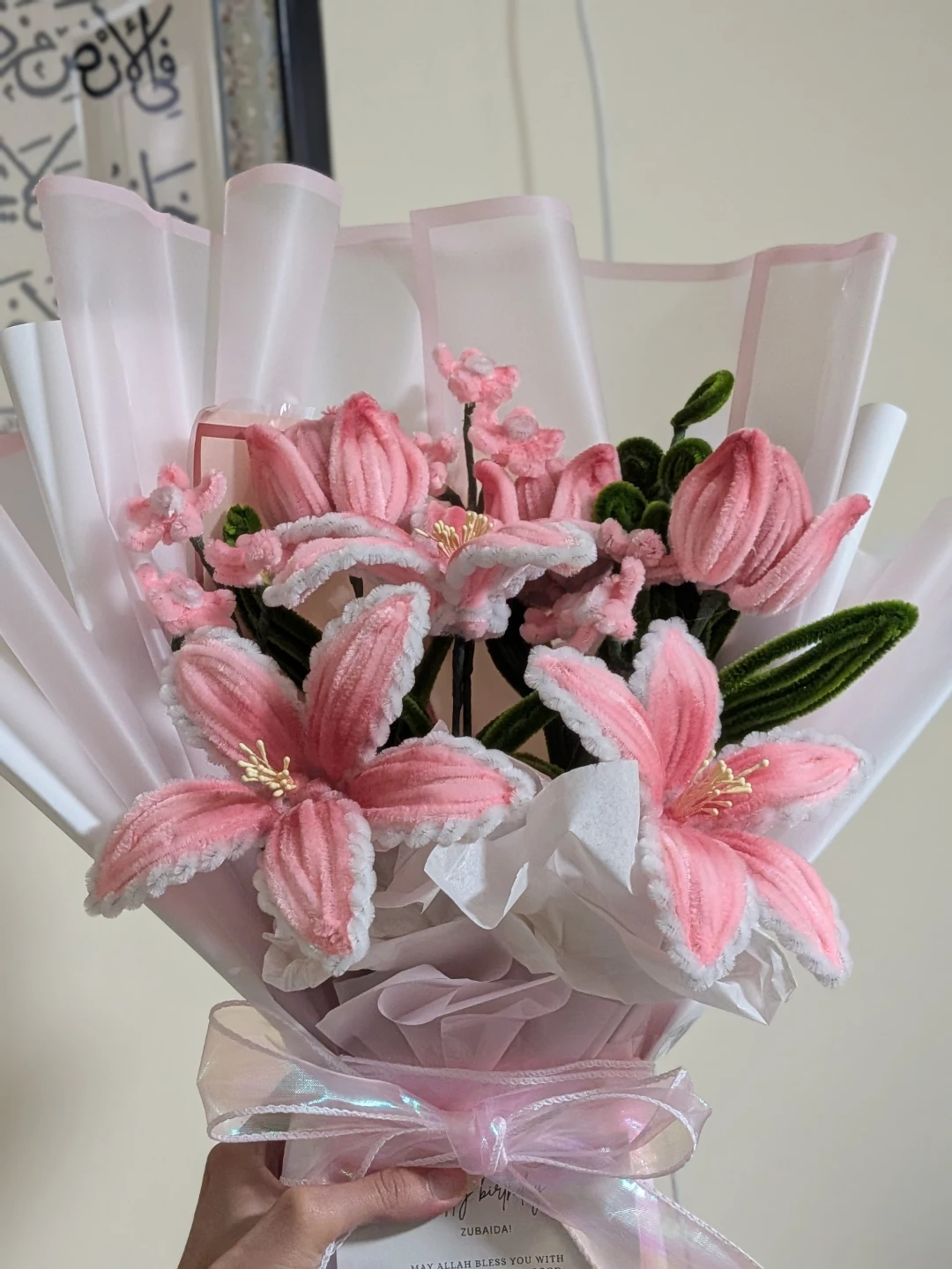 Nush blushie pink handmade beauty bouquet with pipe cleaners - photo 5