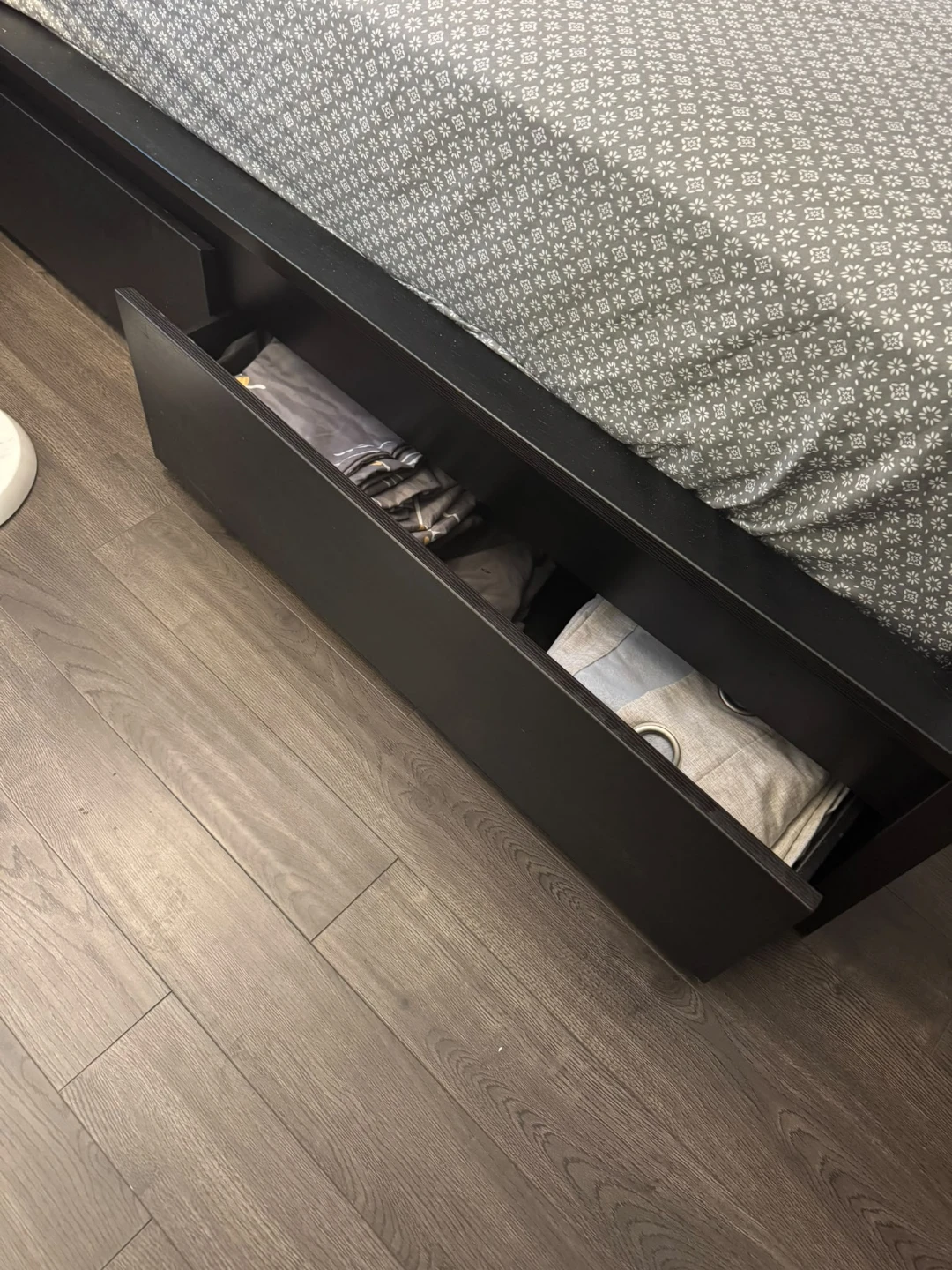Ikea Malm Wood full Bed Frame with Storage and night stand - photo 3
