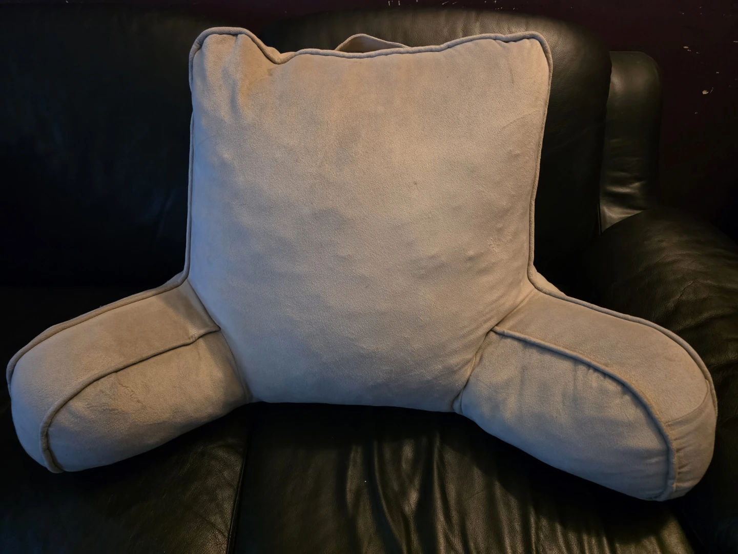 Tan Bedrest Pillow with Arms
