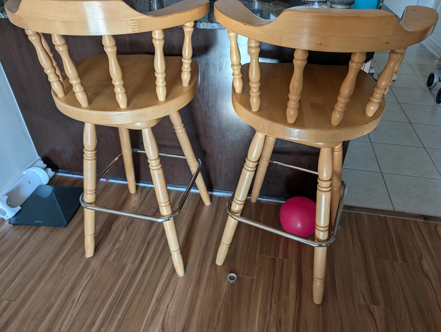 Wooden Swivel Bar Stools (Set of 2)