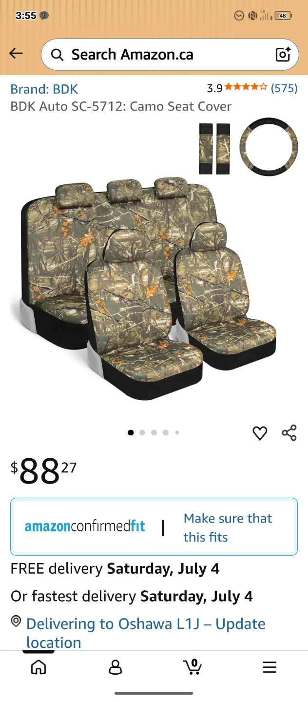BDK Auto SC-5712 Camo Seat Cover Set