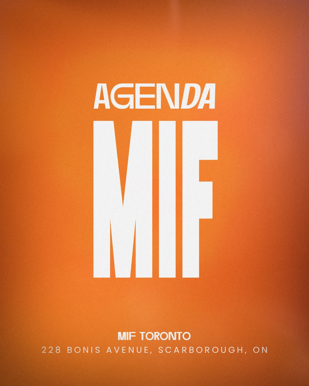 MIF Toronto Days of Worship Event Poster