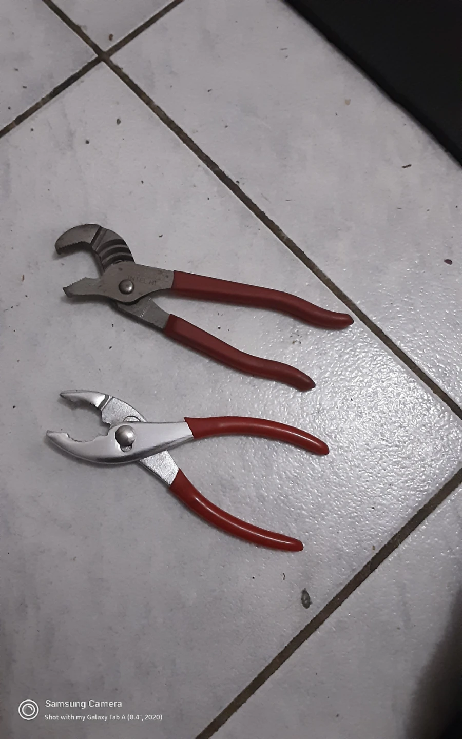 2 Adjustable Pliers Set Red Handles - photo 2