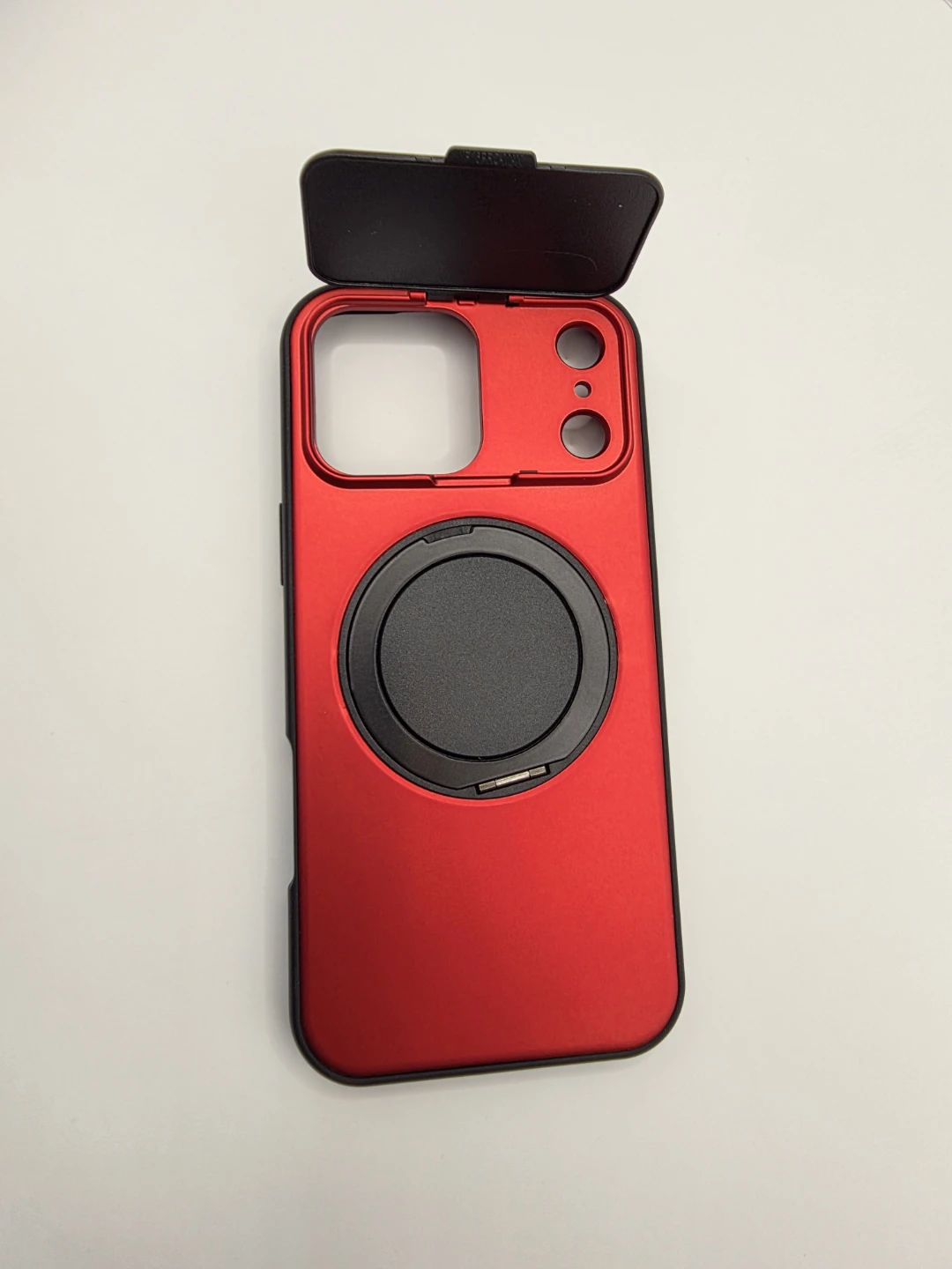 Red/Black Matte Back Case with Kickstand and Sliding 17Pro Max - photo 3