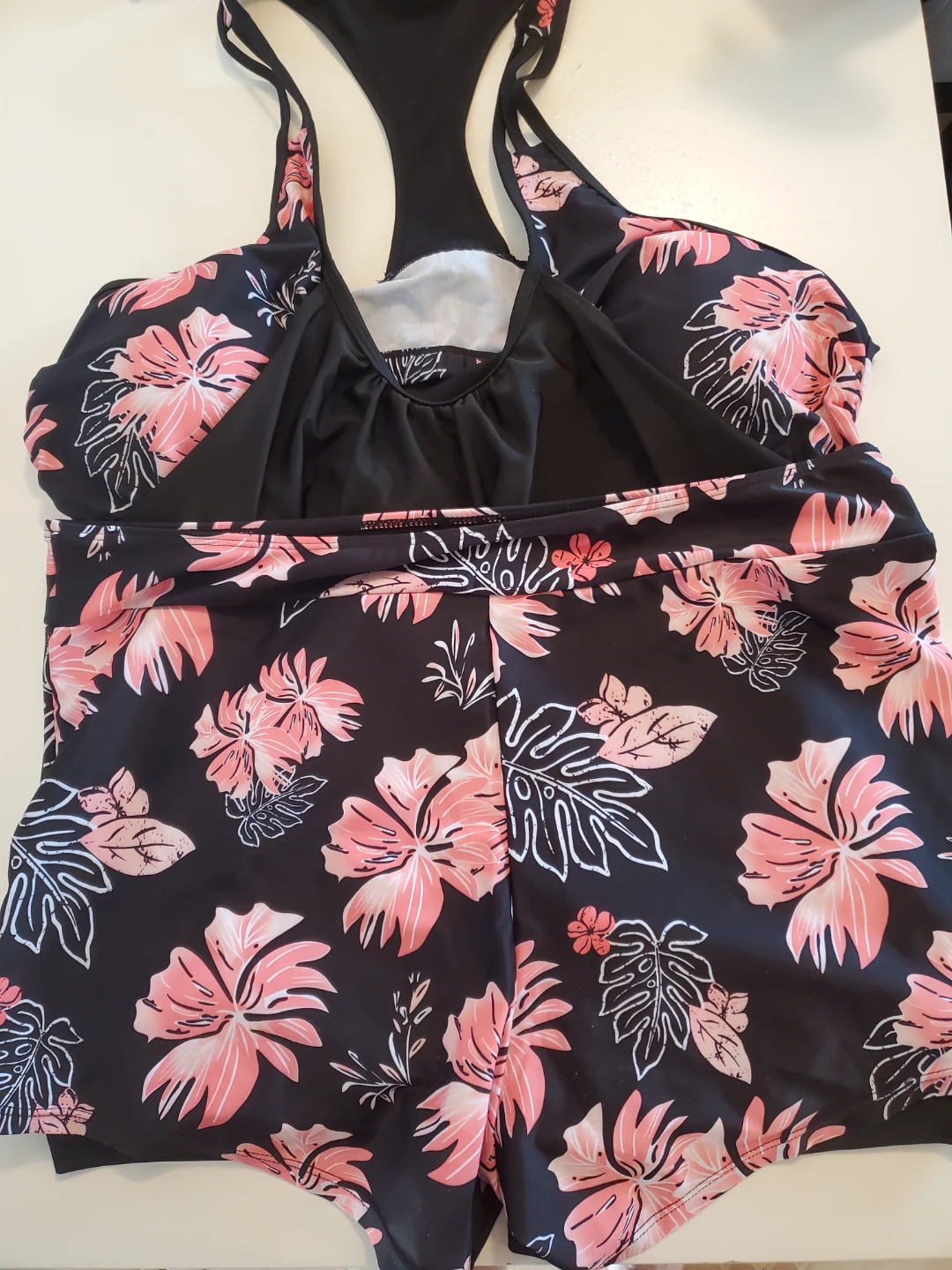 Plus Size Floral Racerback Tankini Swimsuit Set - photo 2