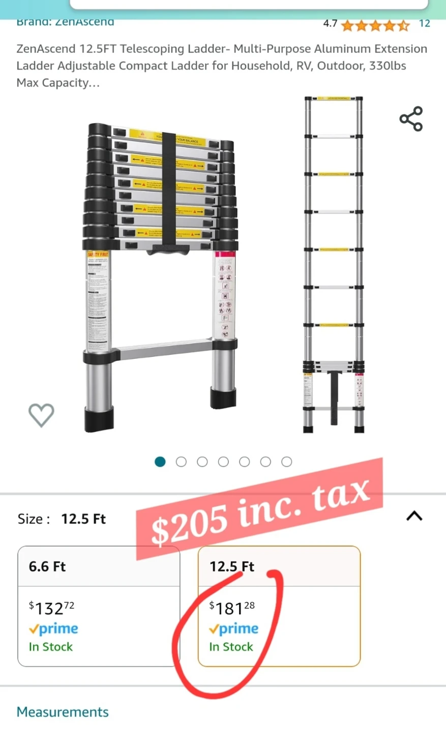 12.5ft Extendable Ladder *new - photo 3
