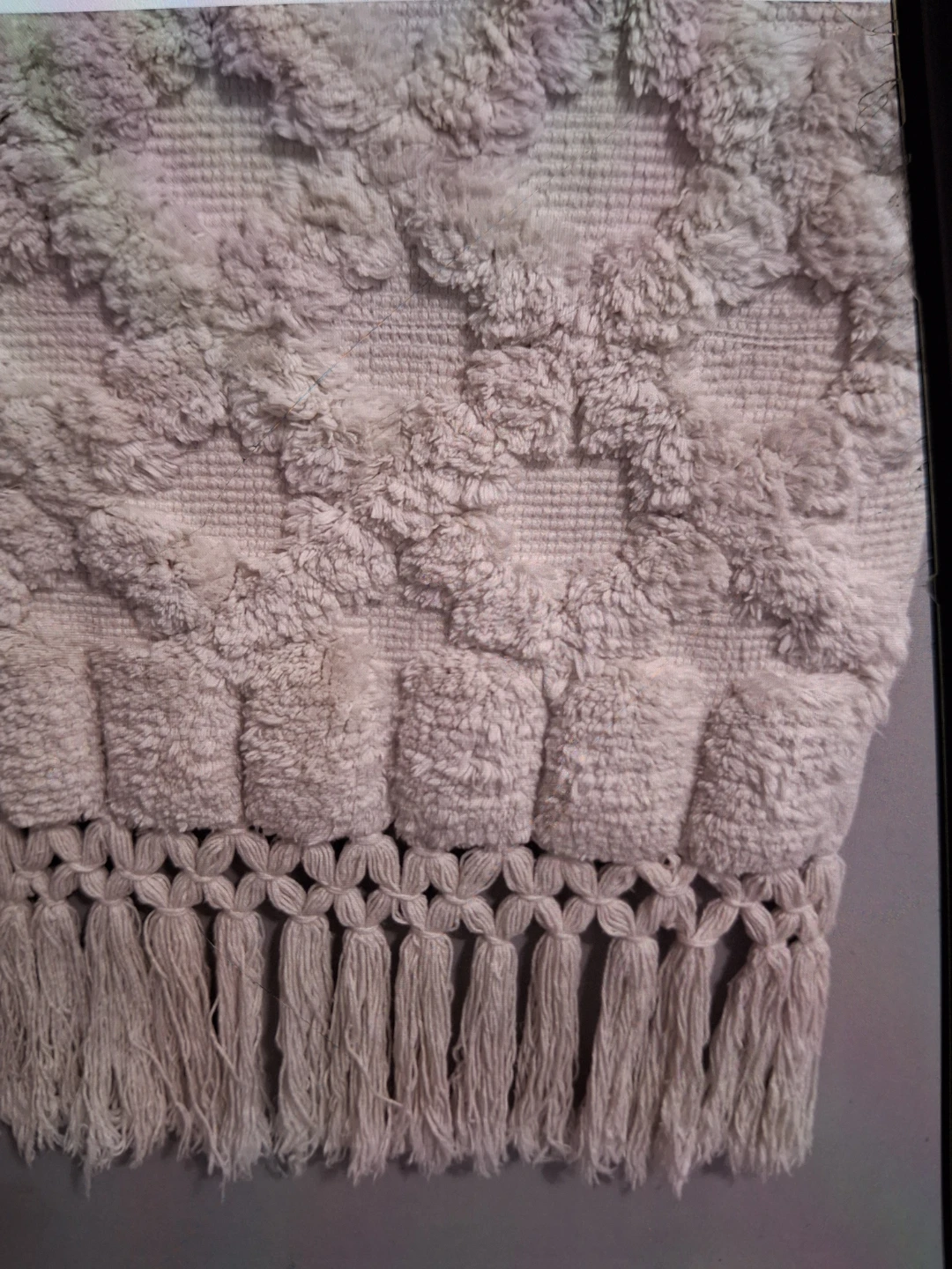 Cream Tufted Macrame Wall Hanging - photo 2