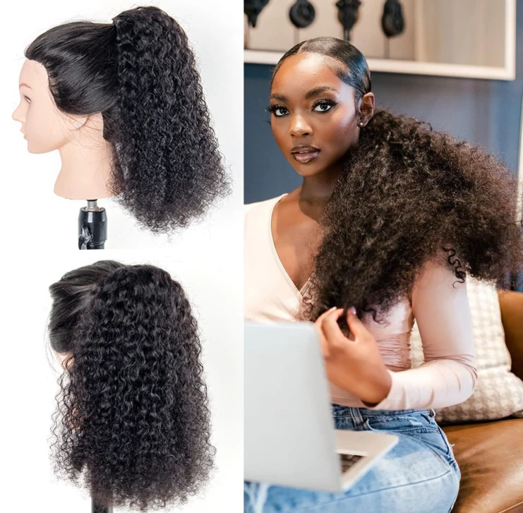 Kinky Curly Ponytail Extension - 100% Human Hair