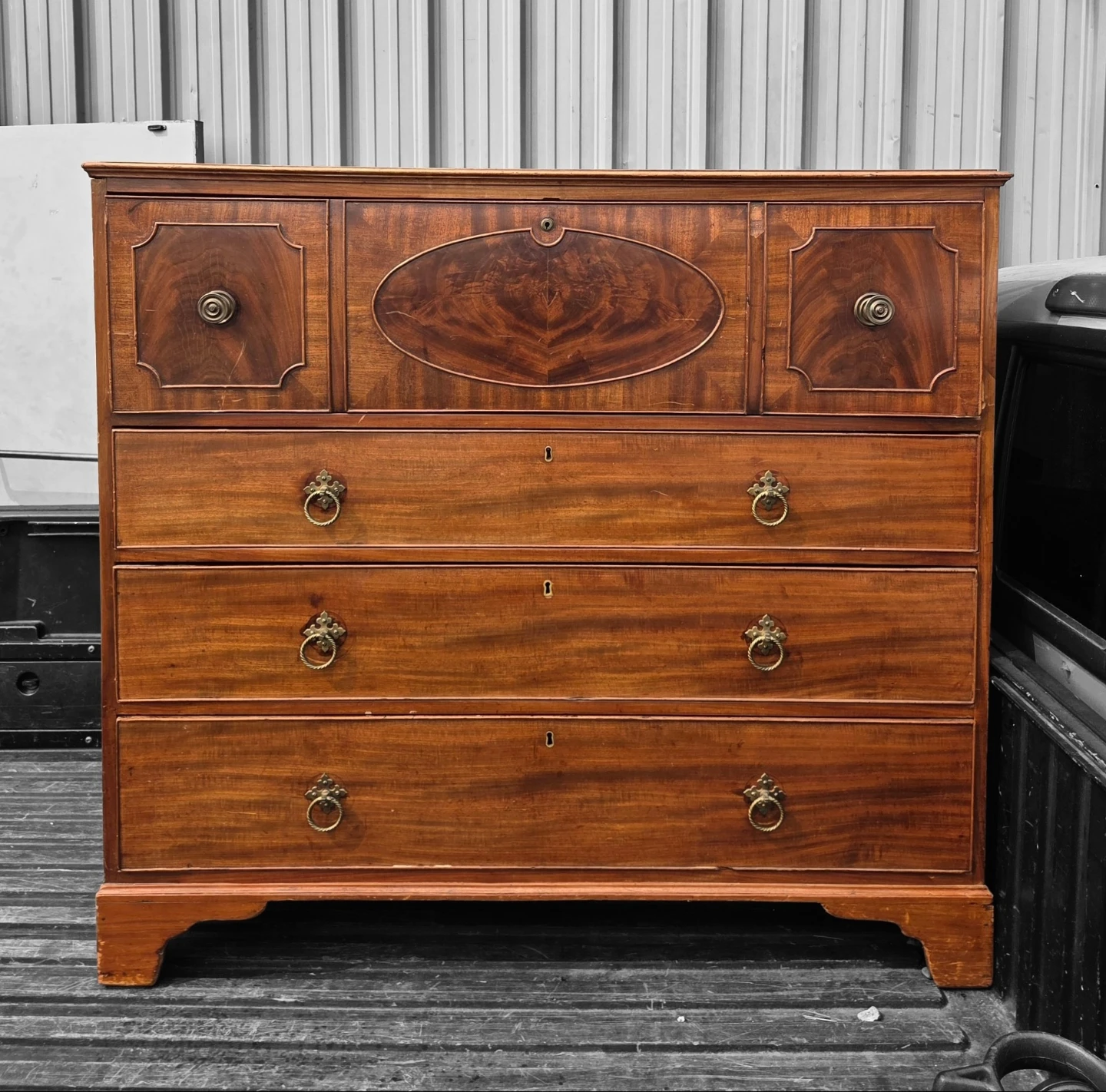 Antique Solid Wood Secretaire/ Chest of Drawers - photo 3