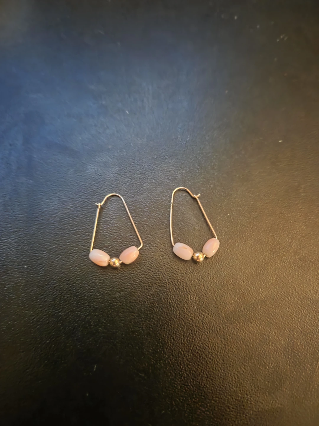 10k gold earings angel coral beads