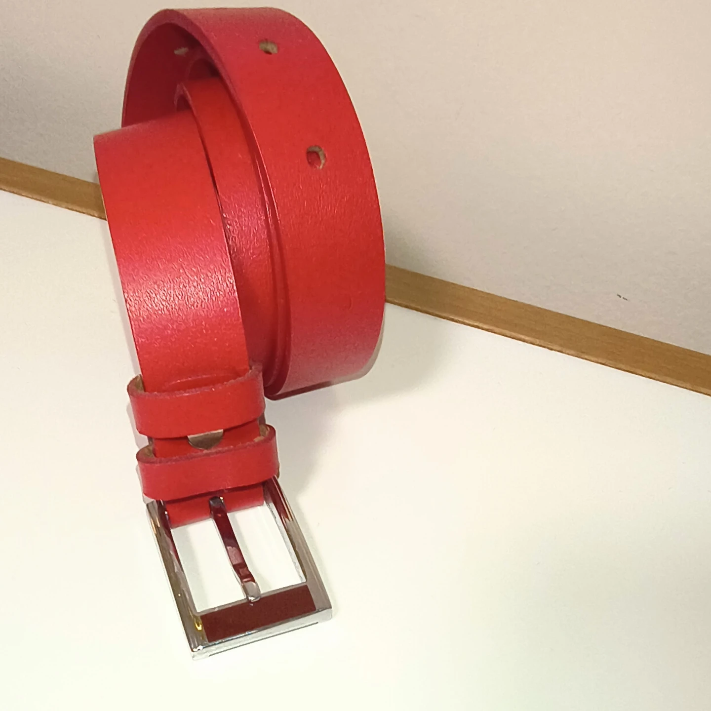 Red faux Leather Belt