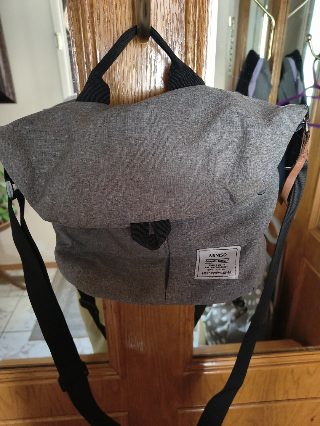 MINISO Grey Small & Light Portable Bag