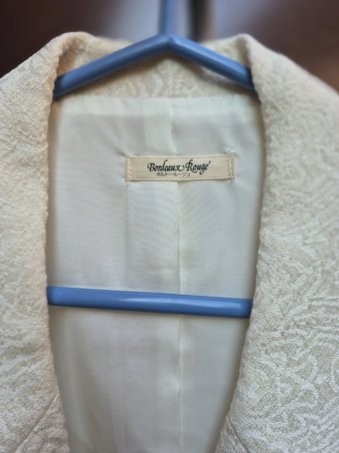 Bordeaux Rouge Cream Patterned Blazer