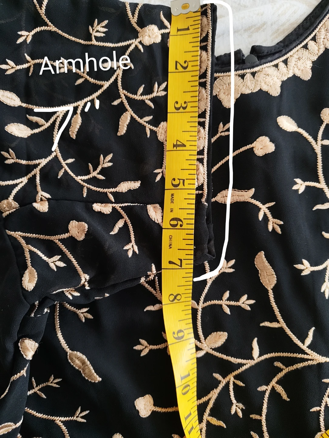 Black Embroidered Gown , never worn - photo 2