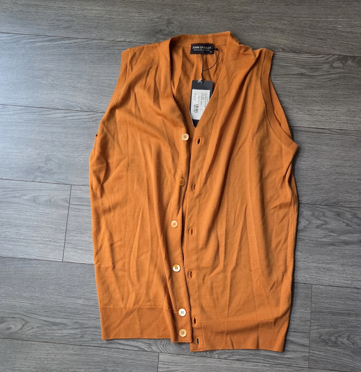 John Smedley Merino Wool Vest - Size M (men's)
