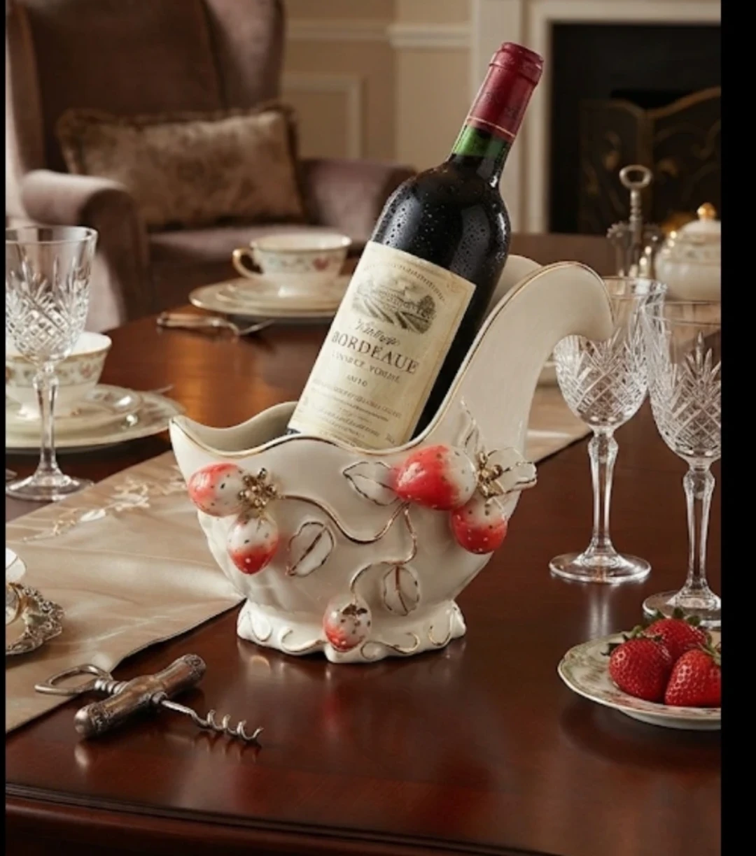new Ceramic Strawberry Wine Bottle Holder wine cooler