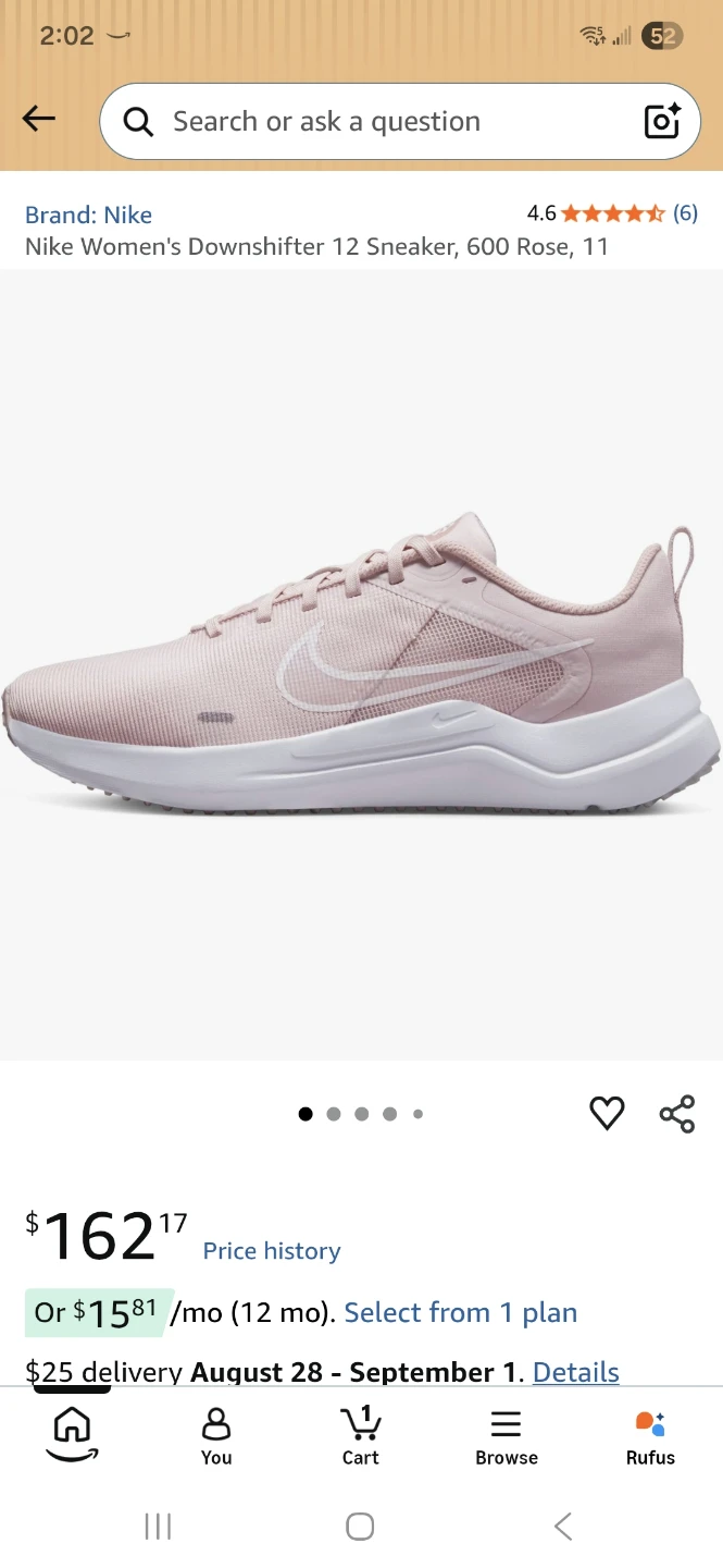 Nike Women's Downshifter 12 Sneakers - Rose, Size 11.5 - photo 2
