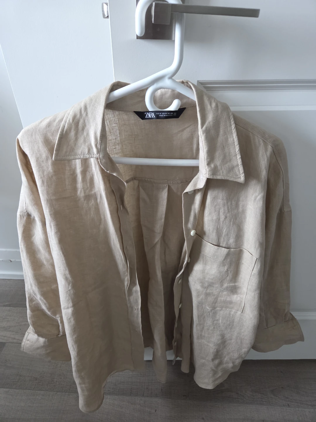ZARA Beige Linen Blend Shirt - Size M