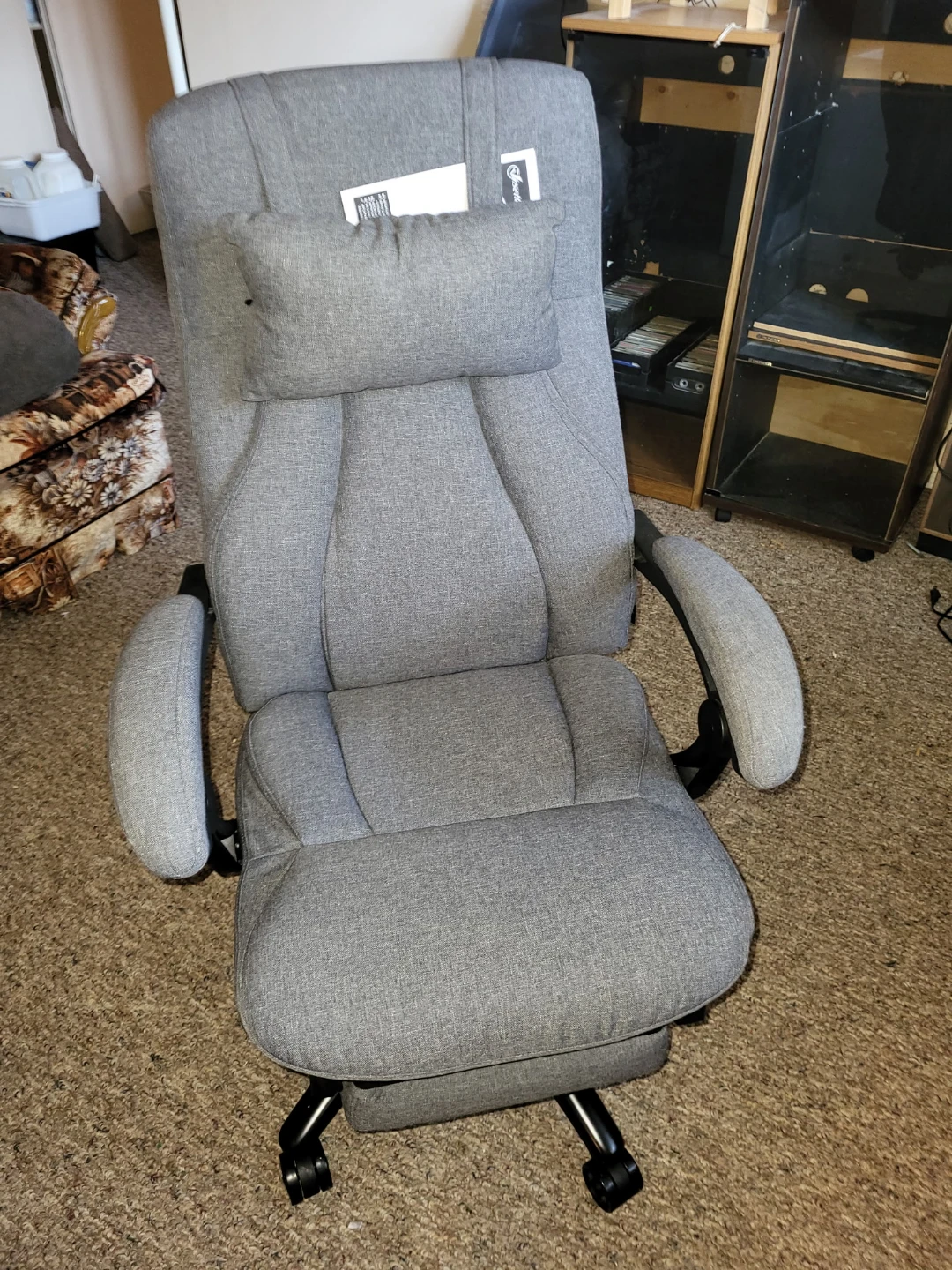 Grey Office Chair with Lumbar Support