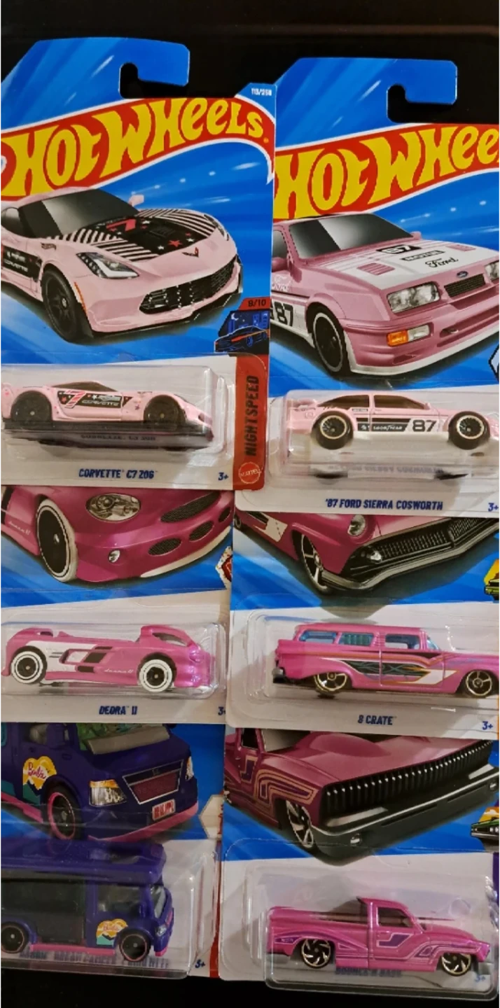 Pink Hot Wheels Lot!! 6 Die Cast Cars! All new