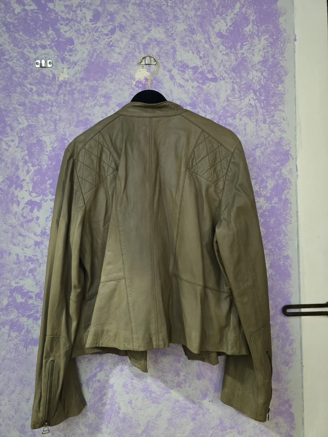 Ann Taylor Brown Genuine Leather Moto Jacket - photo 5