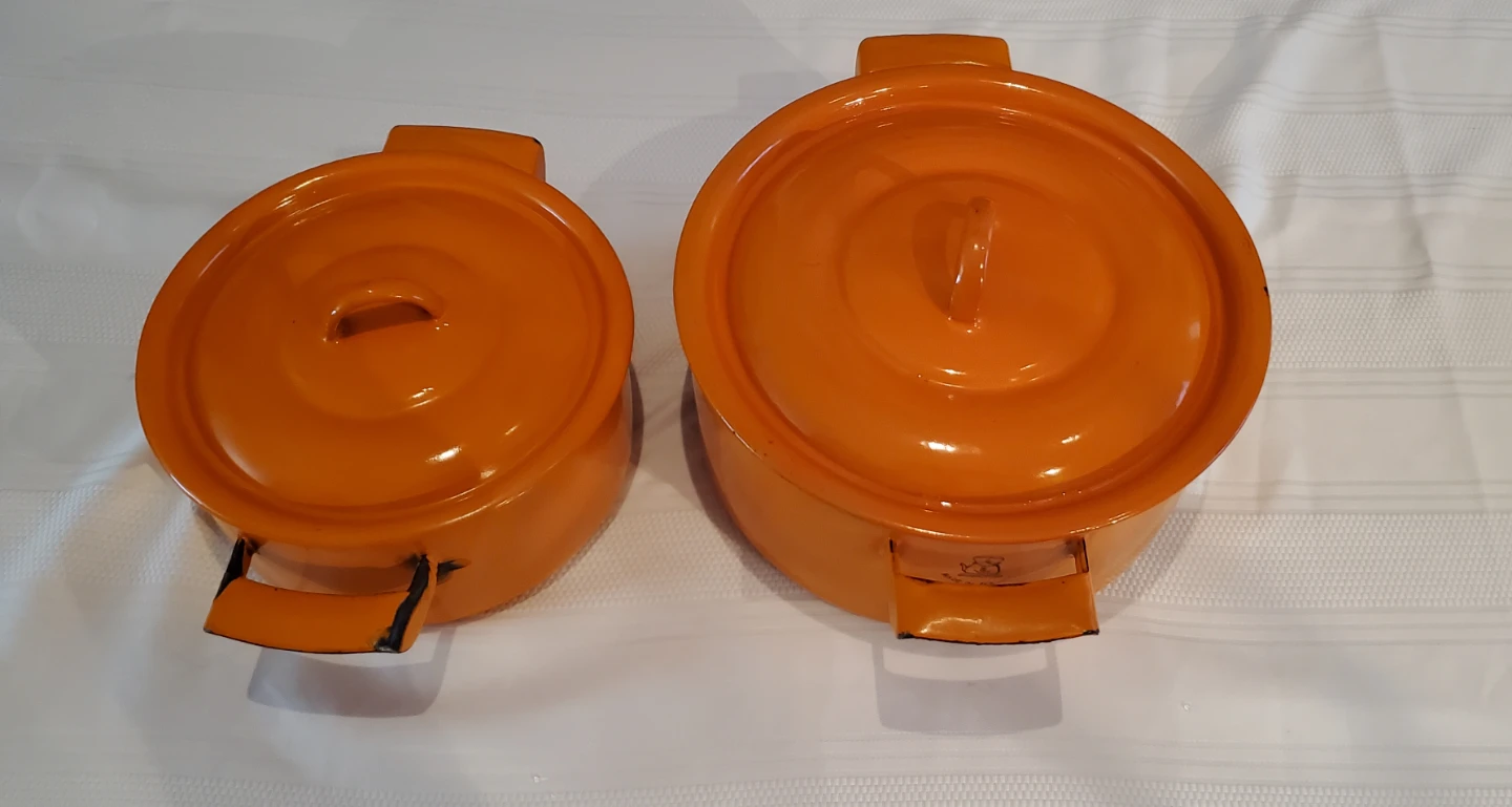 1950's Huta Silesia Pot Set Cast Iron & Metal Bottom Poland - photo 2
