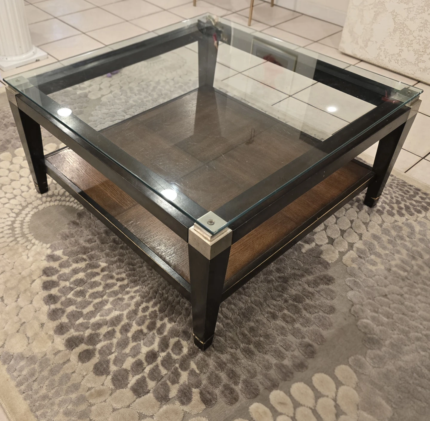 Raymour & Flanigan Dunhill Square Glass Coffee Table - photo 4