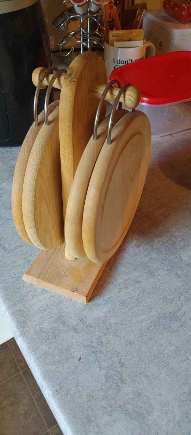 Wooden Cutting Board Set with Stand
