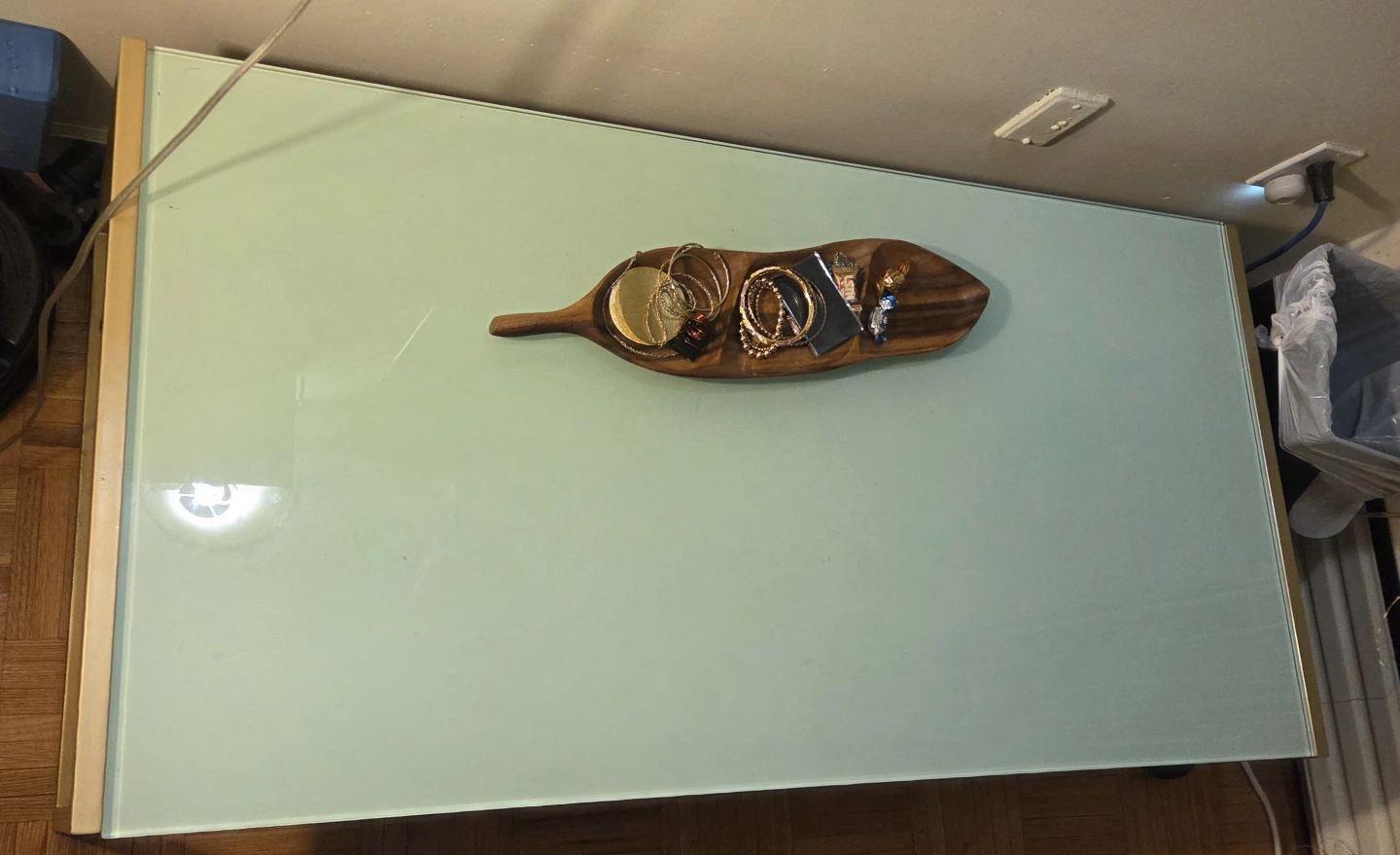 Glass top coffee table