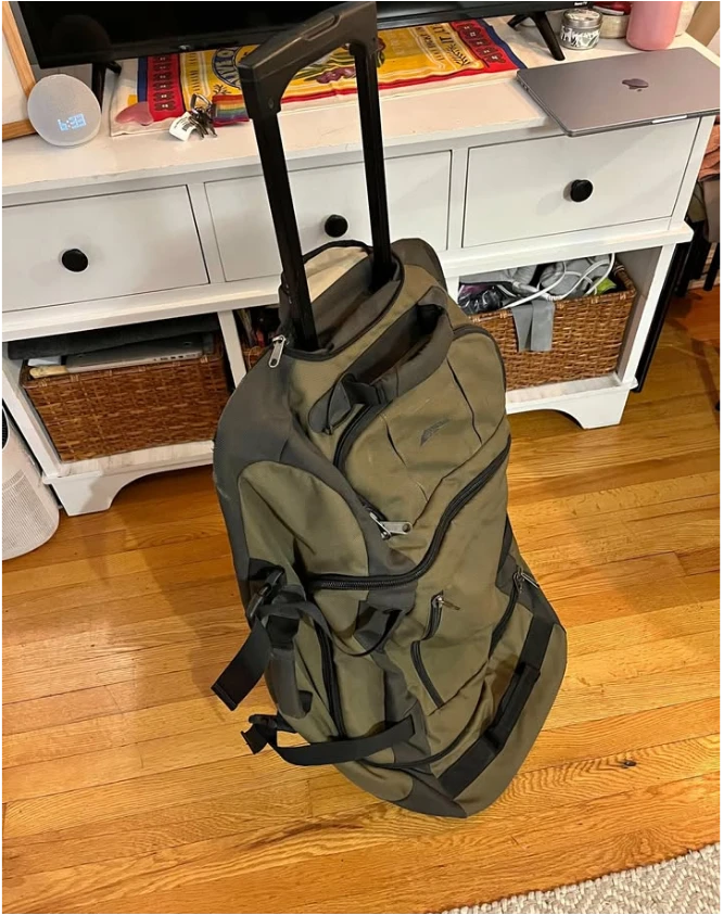 Olive Green Rolling Duffle Bag