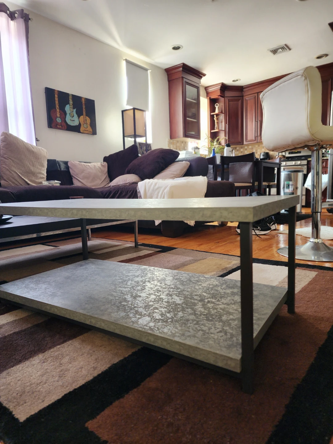 Jamestown Rustic Slate Concrete Coffee Table with Storage Shelf - photo 2