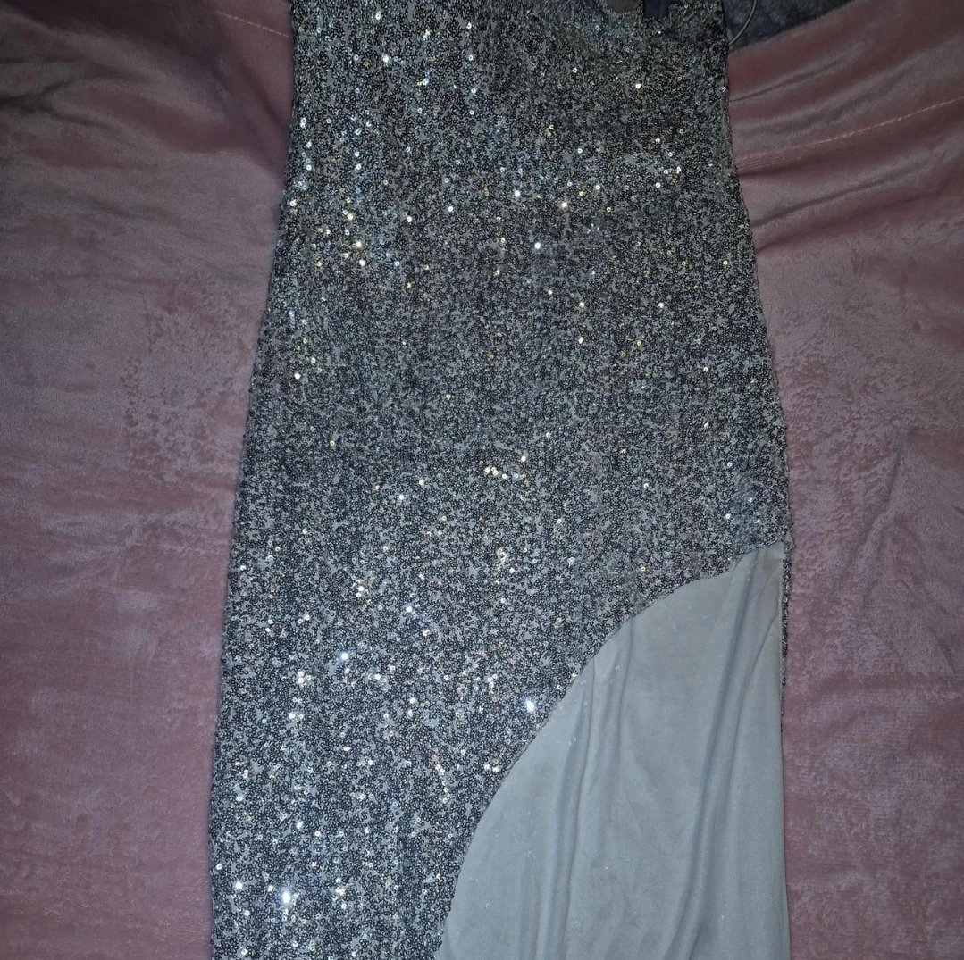 Thirty/Thirty Sequin Slip Dress - Silver, Size L - photo 2