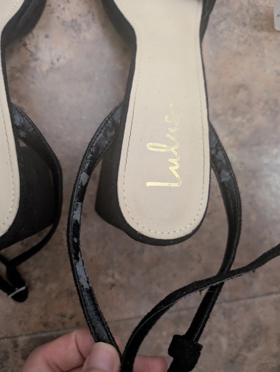 Lulus Black Suede Block Heels Strappy Sandals Summer US 8 - photo 2