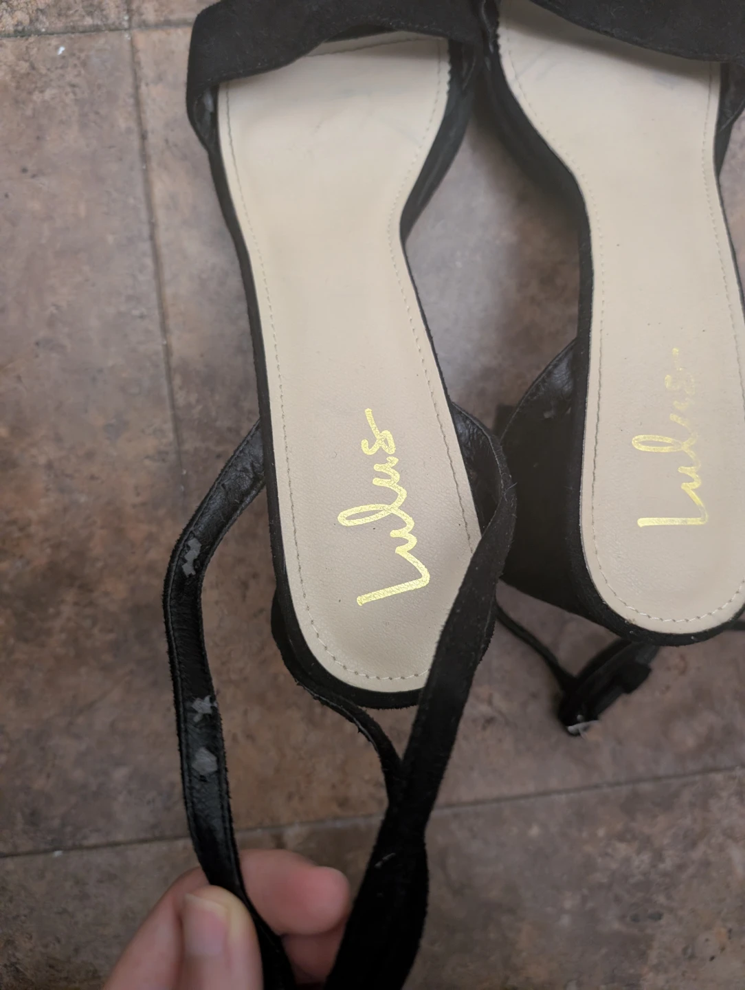 Lulus Black Suede Block Heels Strappy Sandals Summer US 8 - photo 3