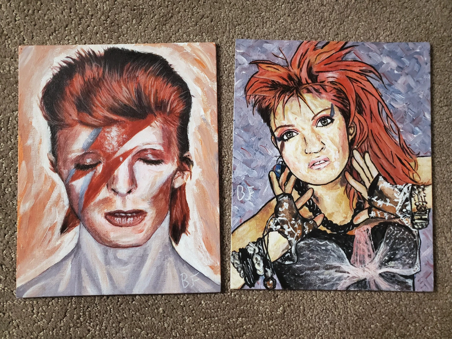 Original Acrylic Paintings: 80s Portraits