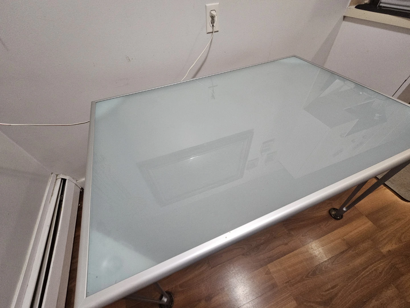 IKEA GALANT Frosted Glass Desk – Great Condition! - photo 5