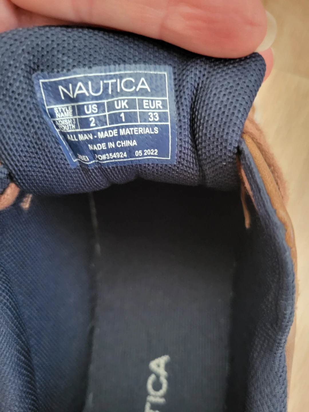 Nautica Brown Lace-Up Sneakers - Youth Size 2 - photo 4