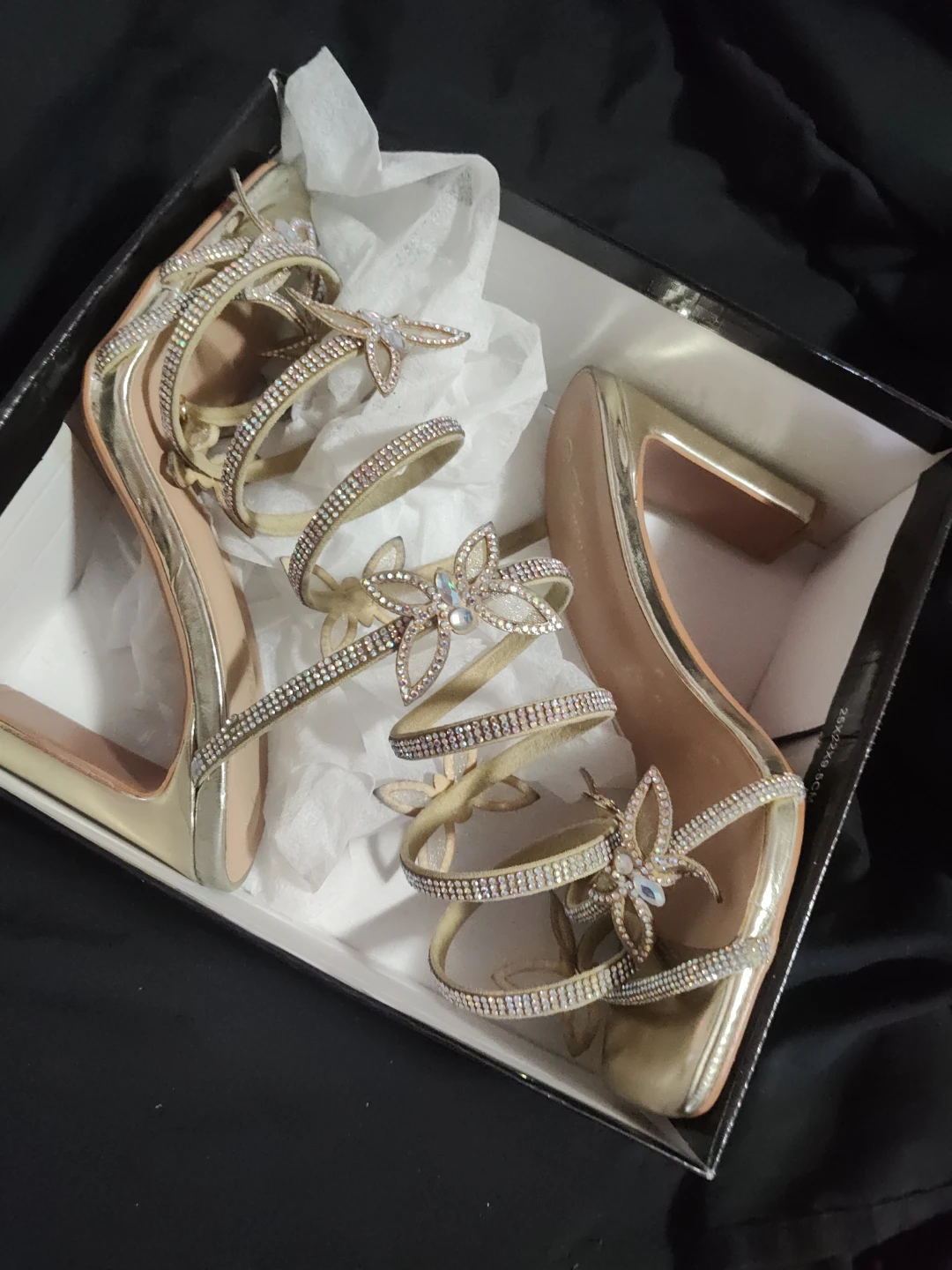 Women's Gold Heeled Sandals